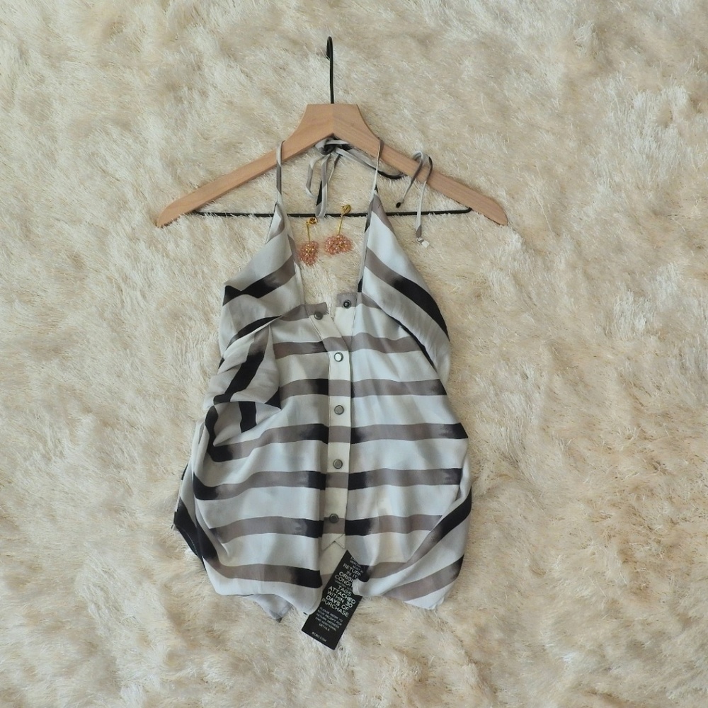 BCBG generation Black & grey halter tank top